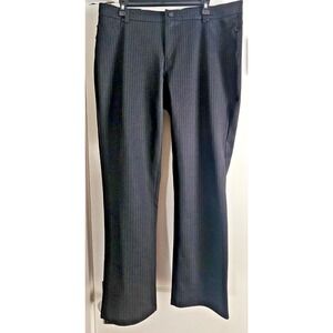 NWT DKNY JEANS color black stripe black work pants woman Sz XL‎